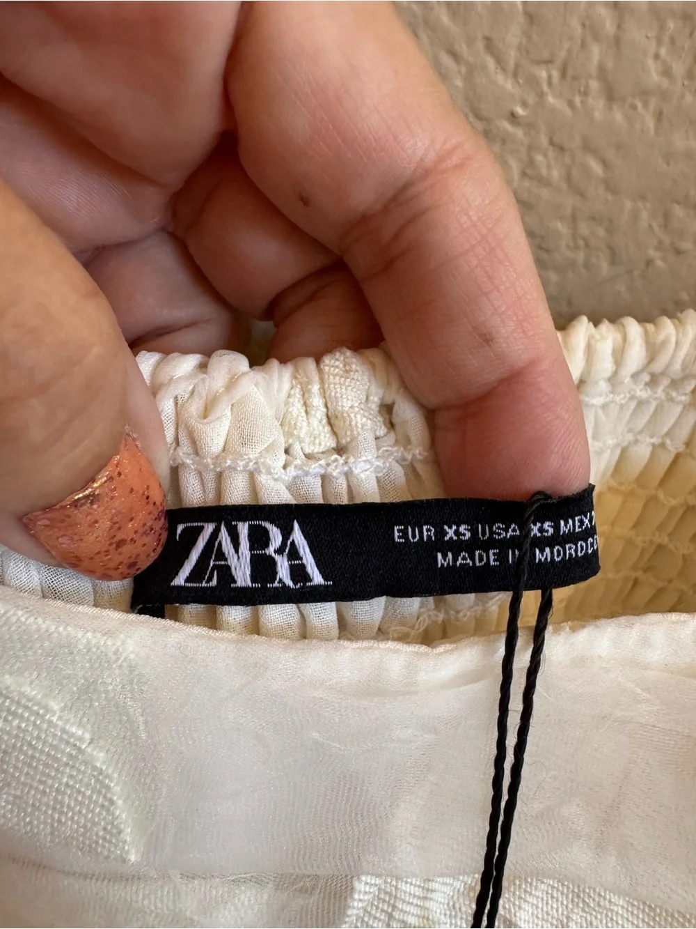Zara NWT Blogger Favorite White 3D Floral Organza Puff Sleeve Crop Top